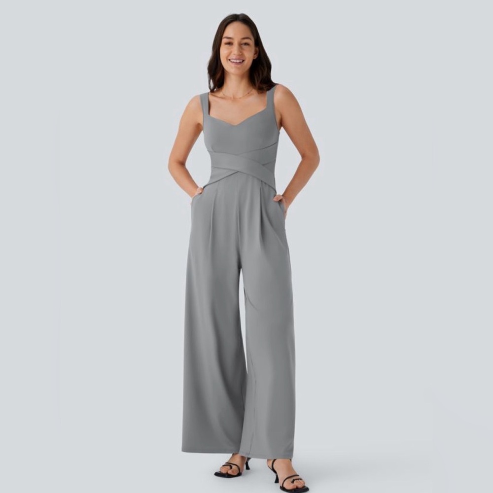 HALARA U Back Sleeveless Casual Jumpsuit with Pockets Sz S